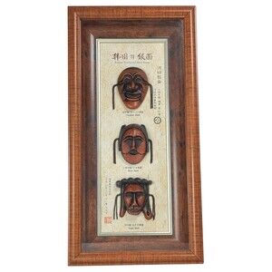 Korean Mask Designs Yangban Bune Kagsi Framed Shadow Box Asian Tradition Culture